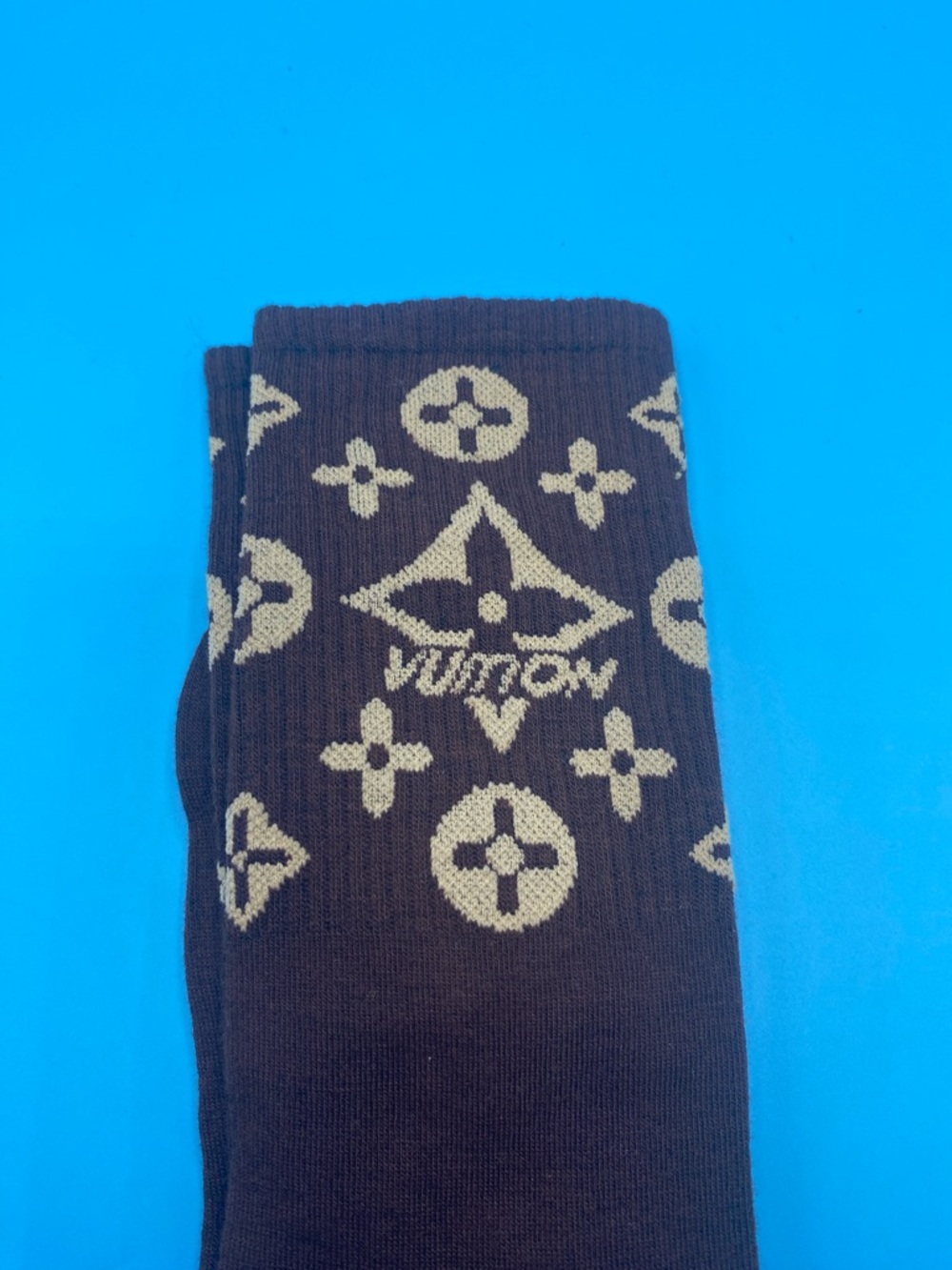 Louis Vuitton Brown and Beige Monogram Crew Socks - Picture 2 of 3